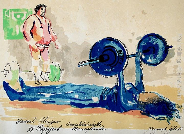 Leroy Neiman Woman WeightLifter